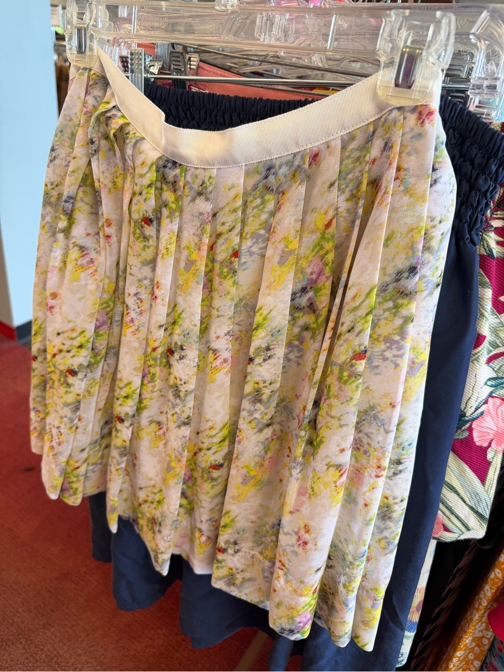 Bebe Y2K Floral Pleated Mini Skirt